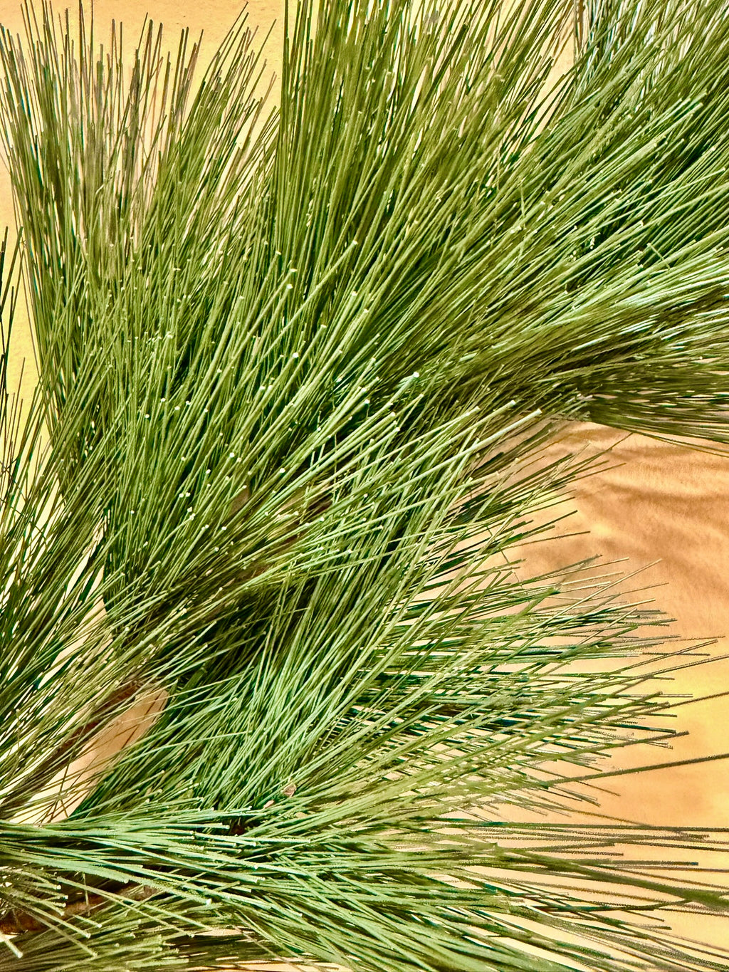 Faux White Pine Branch: Frosted Green Winter Holiday Arrangement