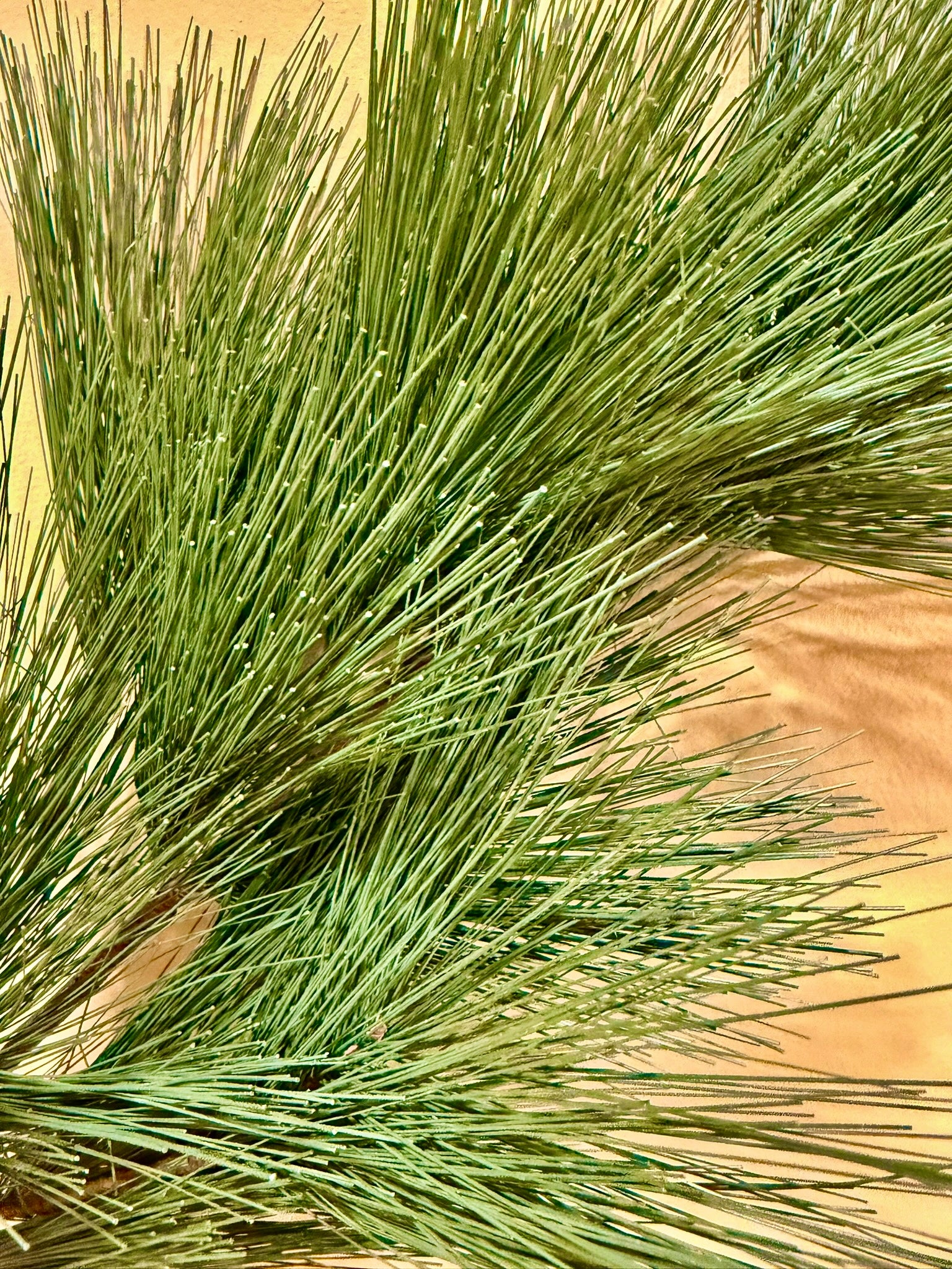 Faux White Pine Branch: Frosted Green Winter Holiday Arrangement