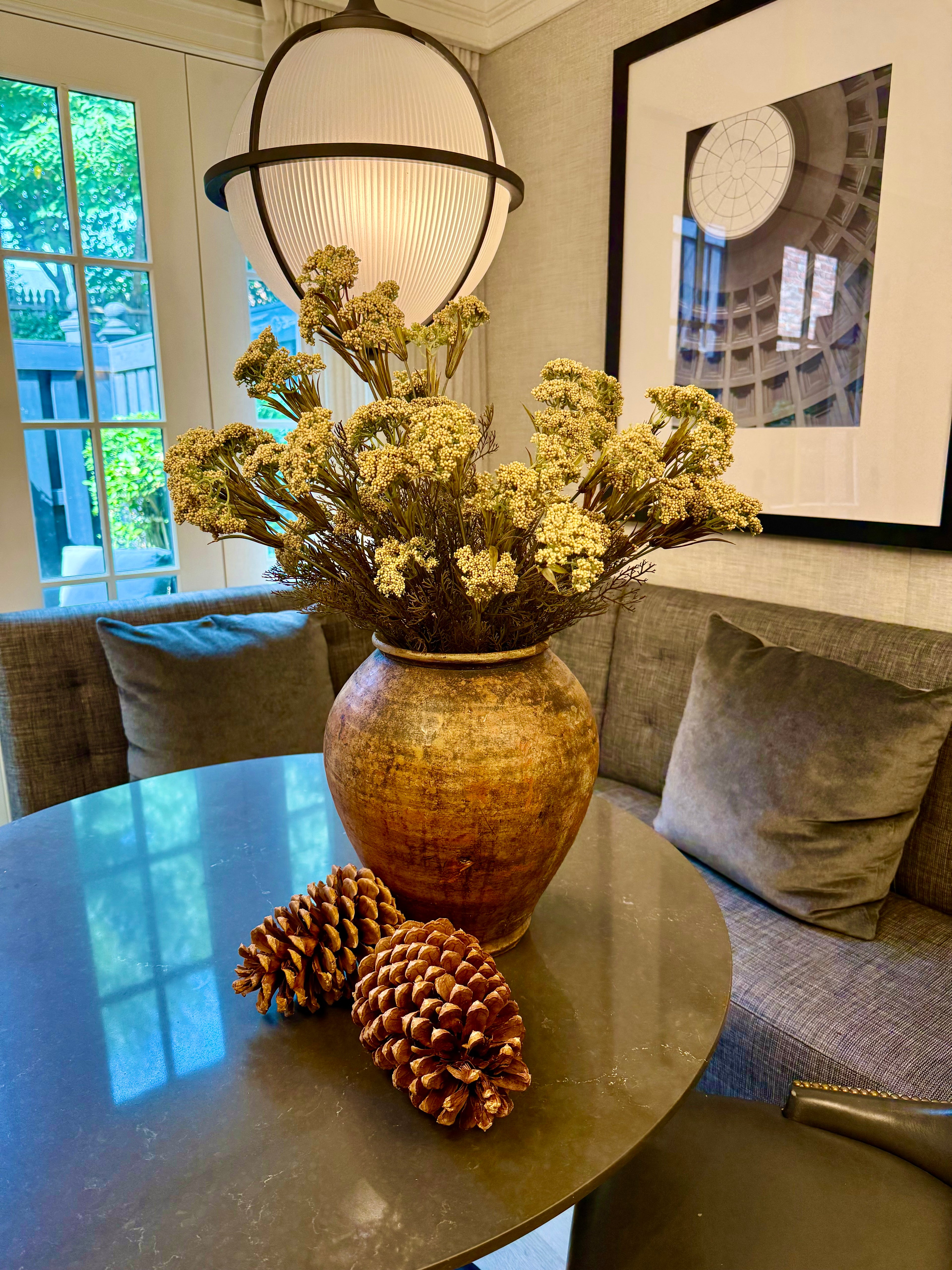 Faux Tan Yarrow Stem – 23" Neutral Artificial Floral Arrangement