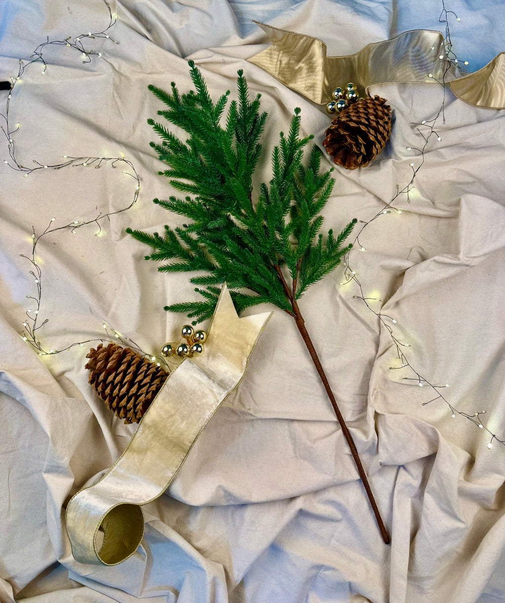 Faux Western Pine Branch – 40.5" Long Needle Evergreen Stem