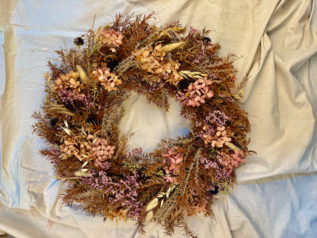 Premium Fall Wreath – Handcrafted Autumn Door Décor with Seasonal Greenery, Berries & Velvet Accents | JD Home + Holiday