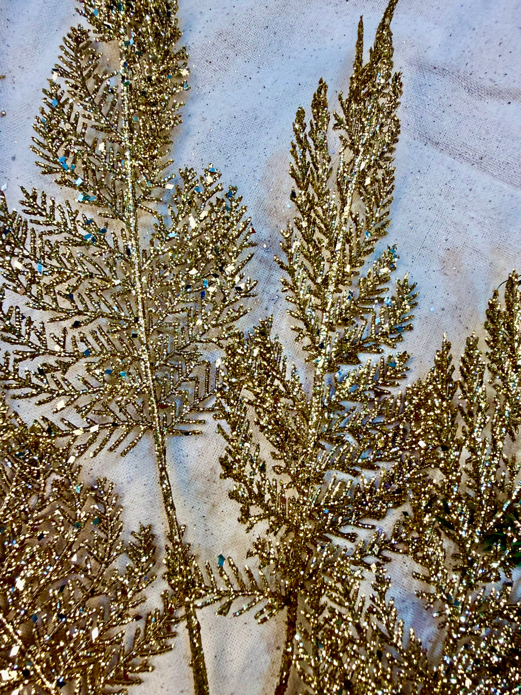 Faux Gold Glitter Fern Stem – Sparkling Holiday Accent for Winter Arrangements | Designer Seasonal Greenery by JD Home + Holiday