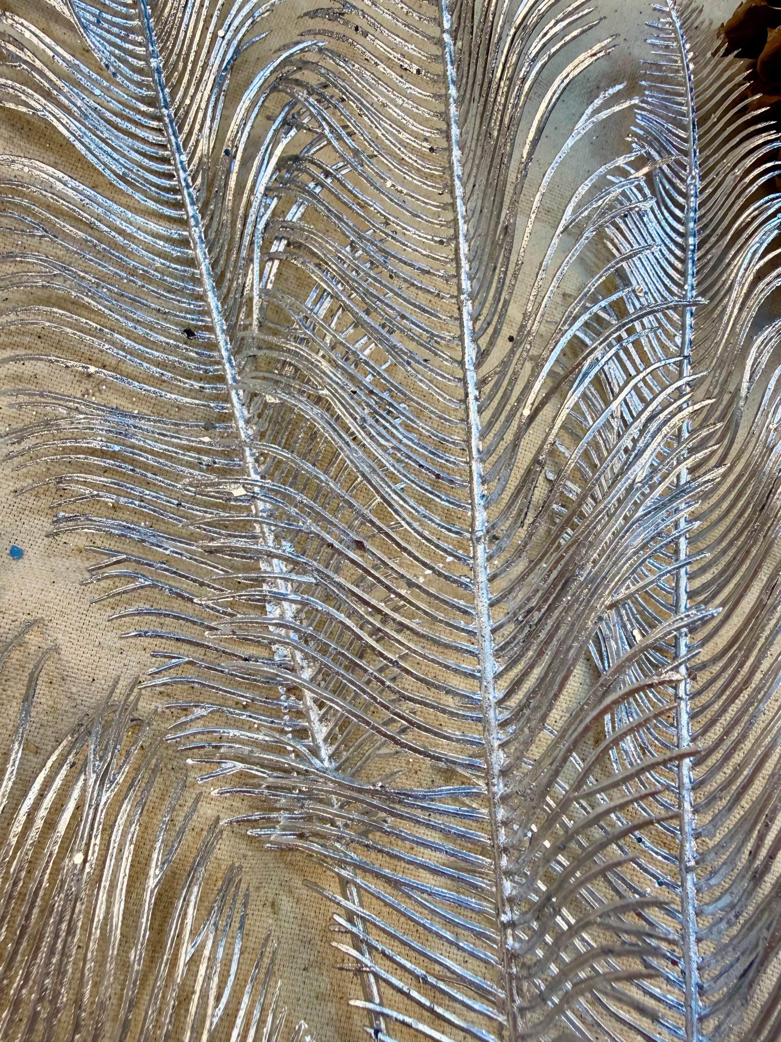 Frosted Silver Fern Stem – Metallic Winter Holiday Arrangement