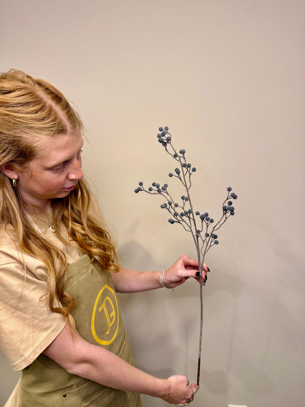 Faux Frosted Berry Stem – Winter White Holiday Branch for Arrangements & Styling | Snow-Dusted Designer Decor by JD Home + Holiday