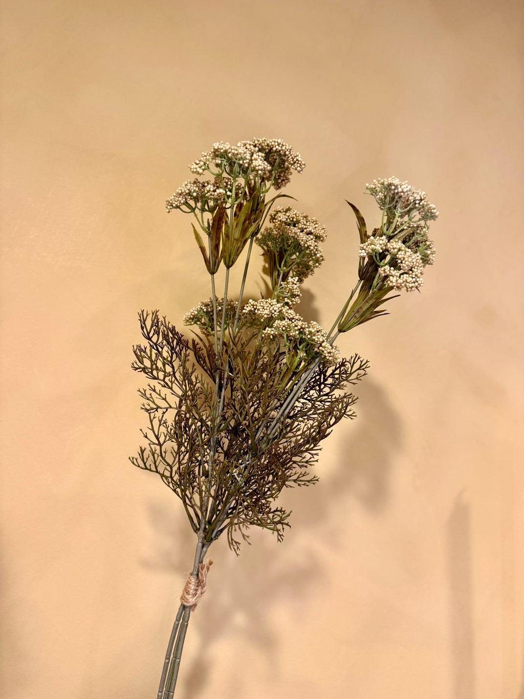 Faux Tan Yarrow Stem – 23" Neutral Artificial Floral Arrangement