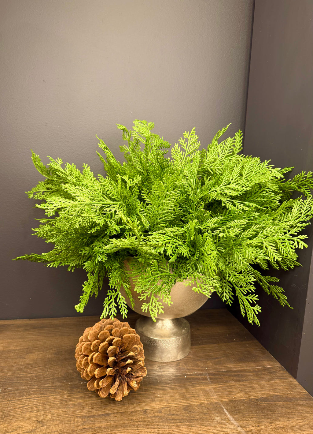 Faux Incense Cedar Branch – Golden-Tipped Soft-Touch Evergreen Stem for Holiday Arrangements, Mantels & Seasonal Décor by JD Home + Holiday