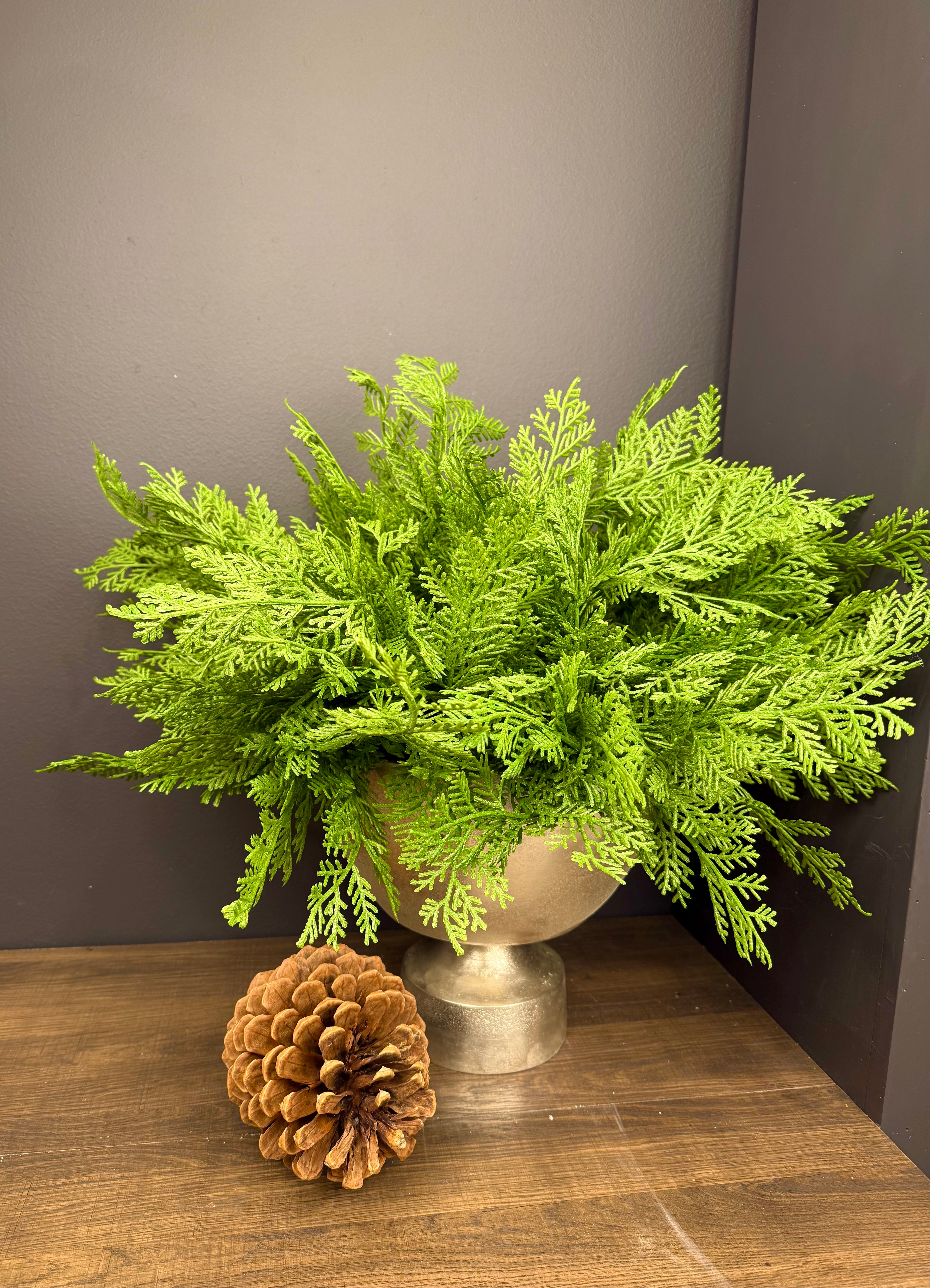 Faux Incense Cedar Branch – Golden-Tipped Soft-Touch Evergreen Stem for Holiday Arrangements, Mantels & Seasonal Décor by JD Home + Holiday