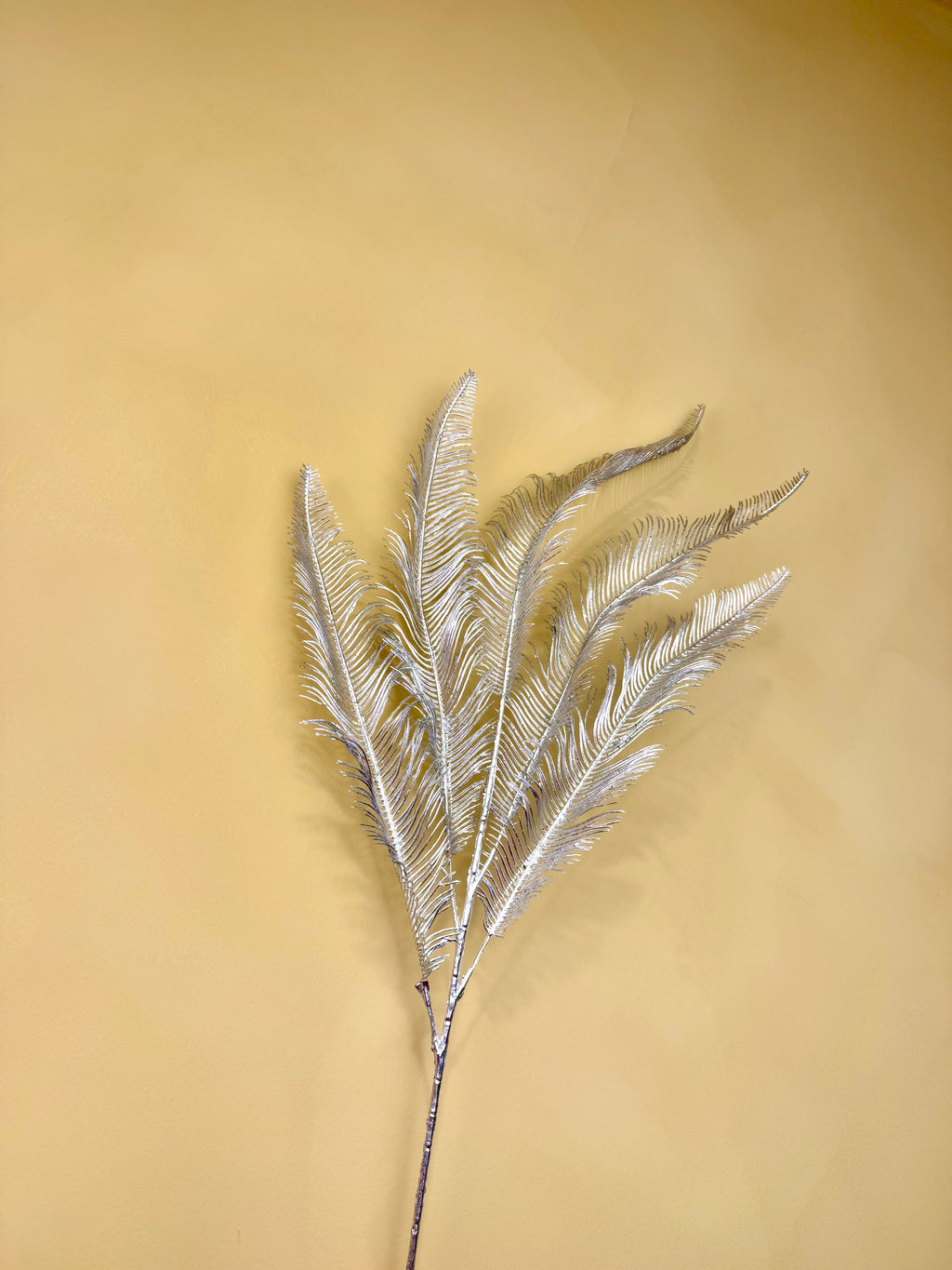 Frosted Silver Fern Stem – Metallic Winter Holiday Arrangement