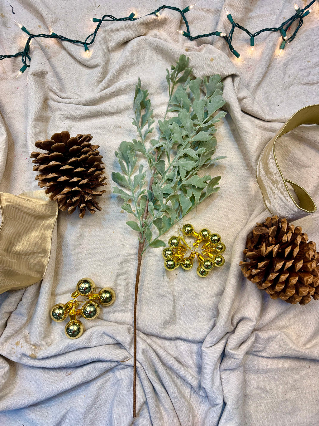 Frosted Leaf Stem: 28" Snow-Dusted Winter Greenery