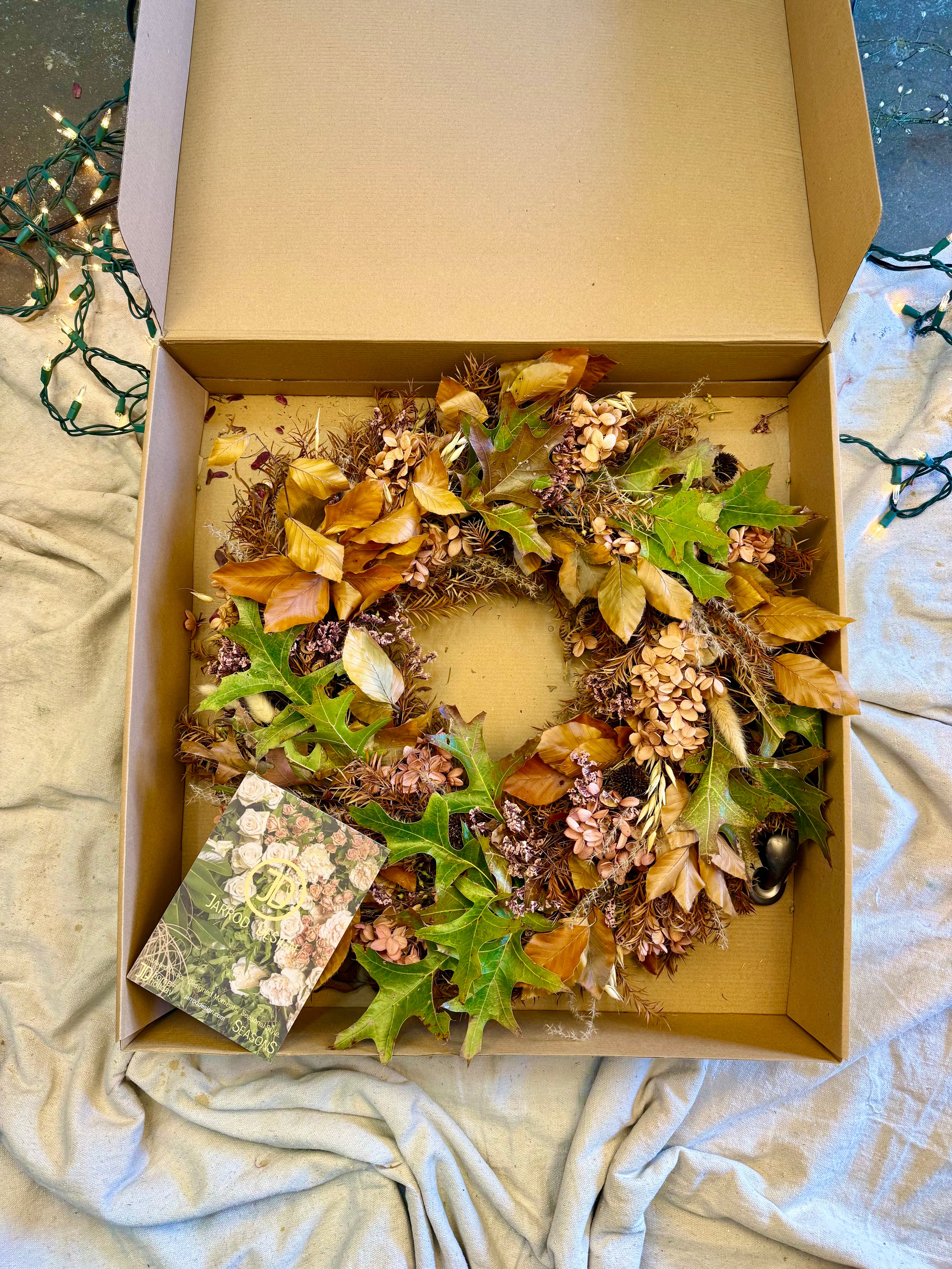 Premium Fall Wreath – Handcrafted Autumn Door Décor with Seasonal Greenery, Berries & Velvet Accents | JD Home + Holiday