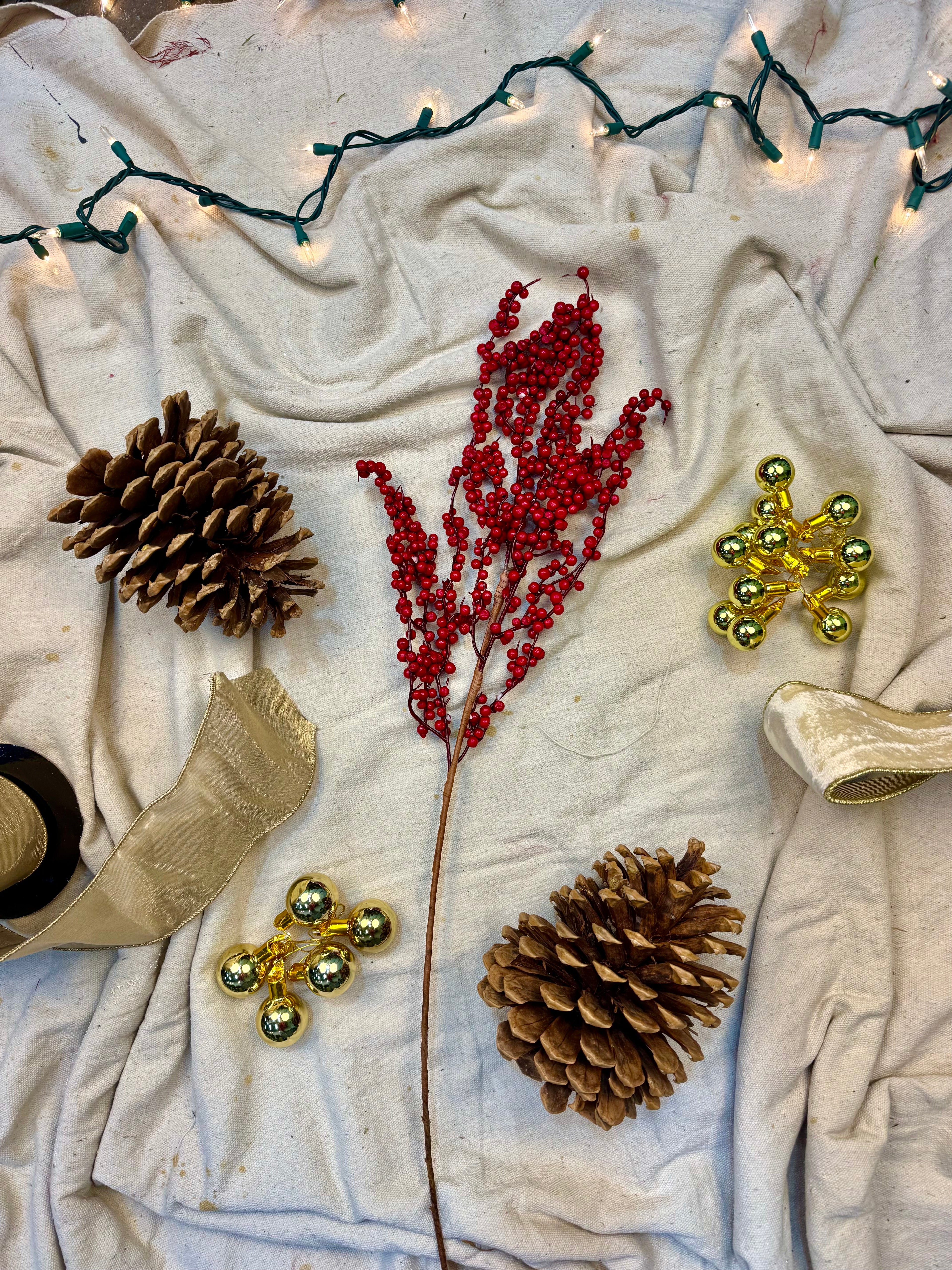 Faux Holly Berry Stem – Realistic Red Berry Branch with Glossy Green Leaves | Classic Christmas Greenery by JD Home + Holiday