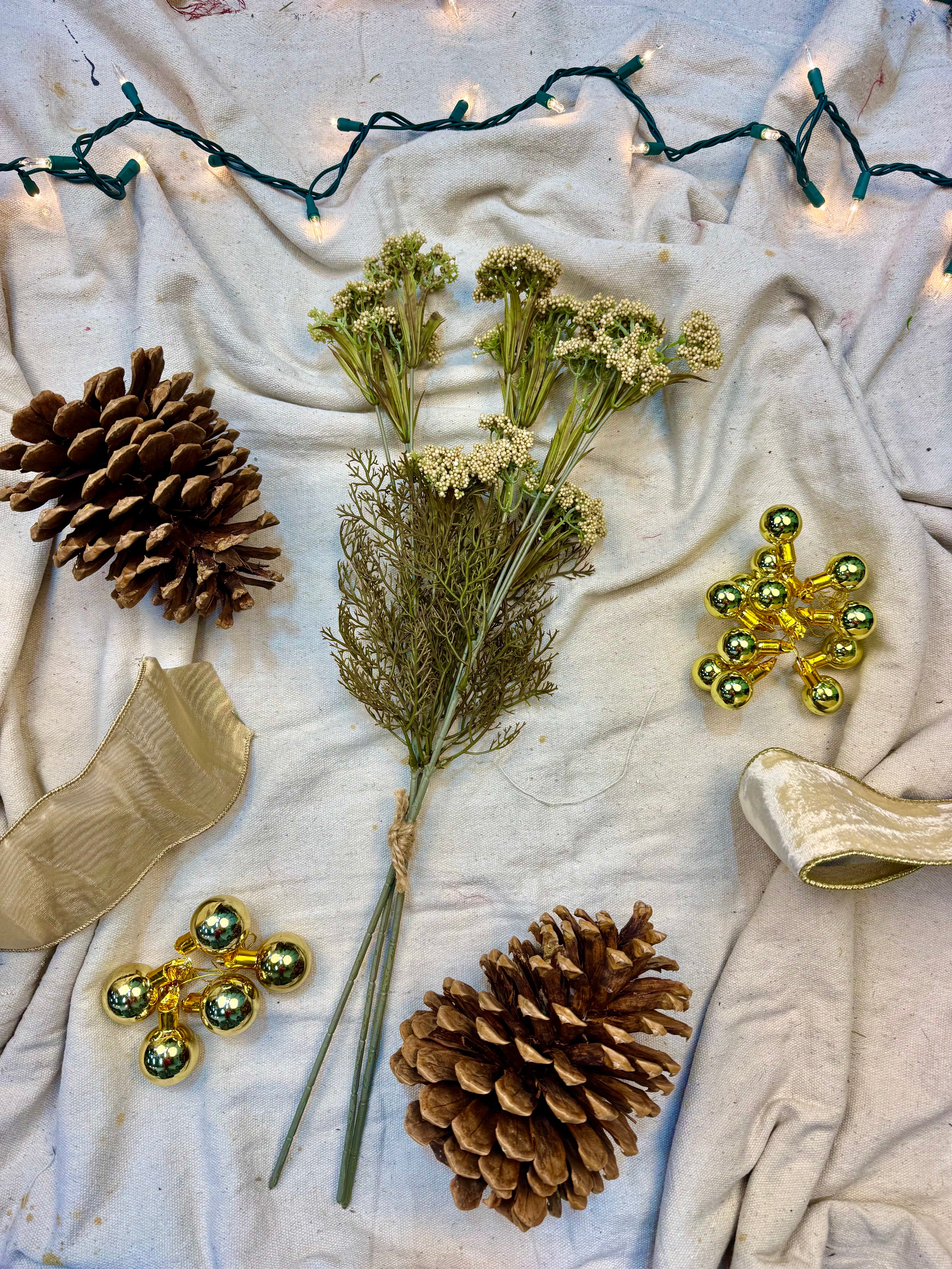 Faux Tan Yarrow Stem – 23" Neutral Artificial Floral Arrangement