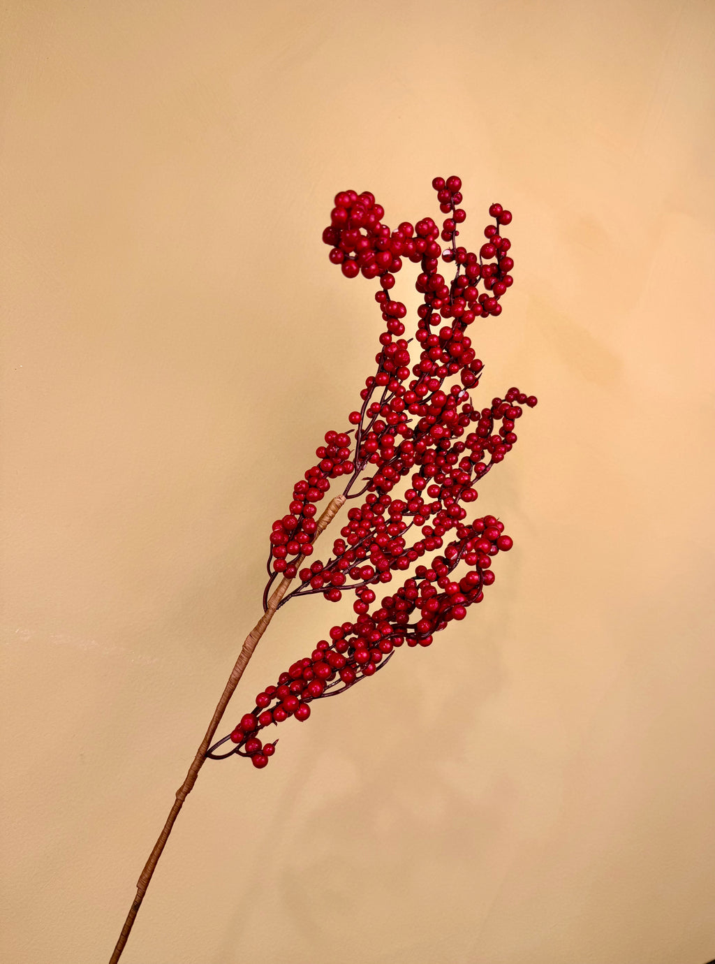 Faux Holly Berry Stem – Realistic Red Berry Branch with Glossy Green Leaves | Classic Christmas Greenery by JD Home + Holiday