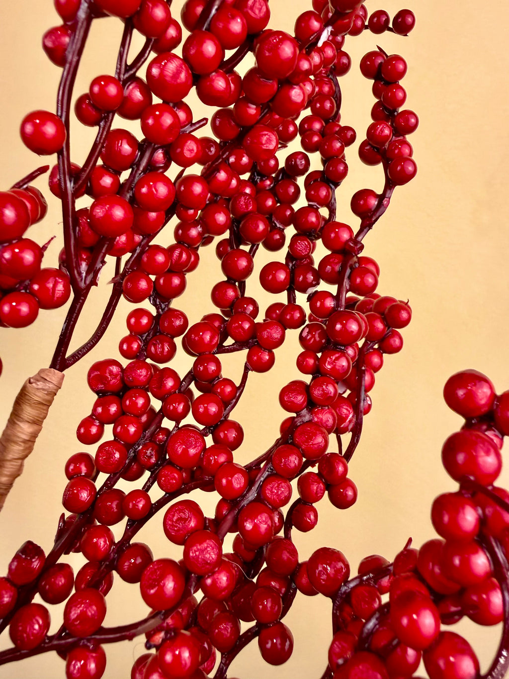 Faux Holly Berry Stem – Realistic Red Berry Branch with Glossy Green Leaves | Classic Christmas Greenery by JD Home + Holiday