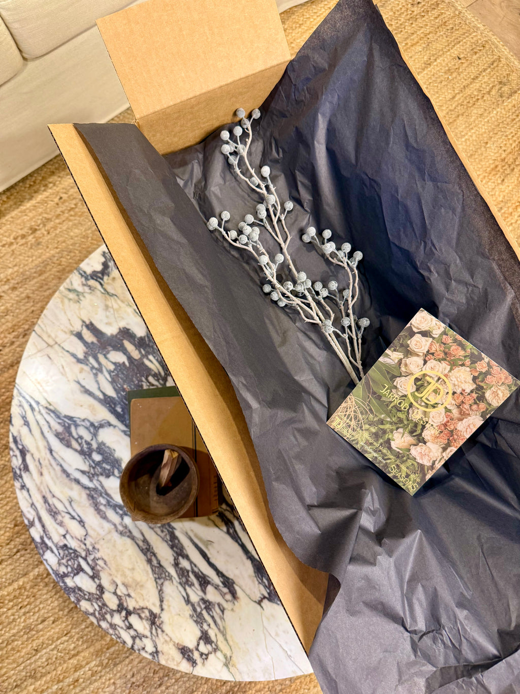 Faux Frosted Berry Stem – Winter White Holiday Branch for Arrangements & Styling | Snow-Dusted Designer Decor by JD Home + Holiday