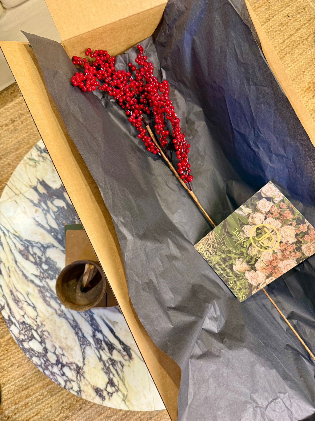 Faux Holly Berry Stem – Realistic Red Berry Branch with Glossy Green Leaves | Classic Christmas Greenery by JD Home + Holiday