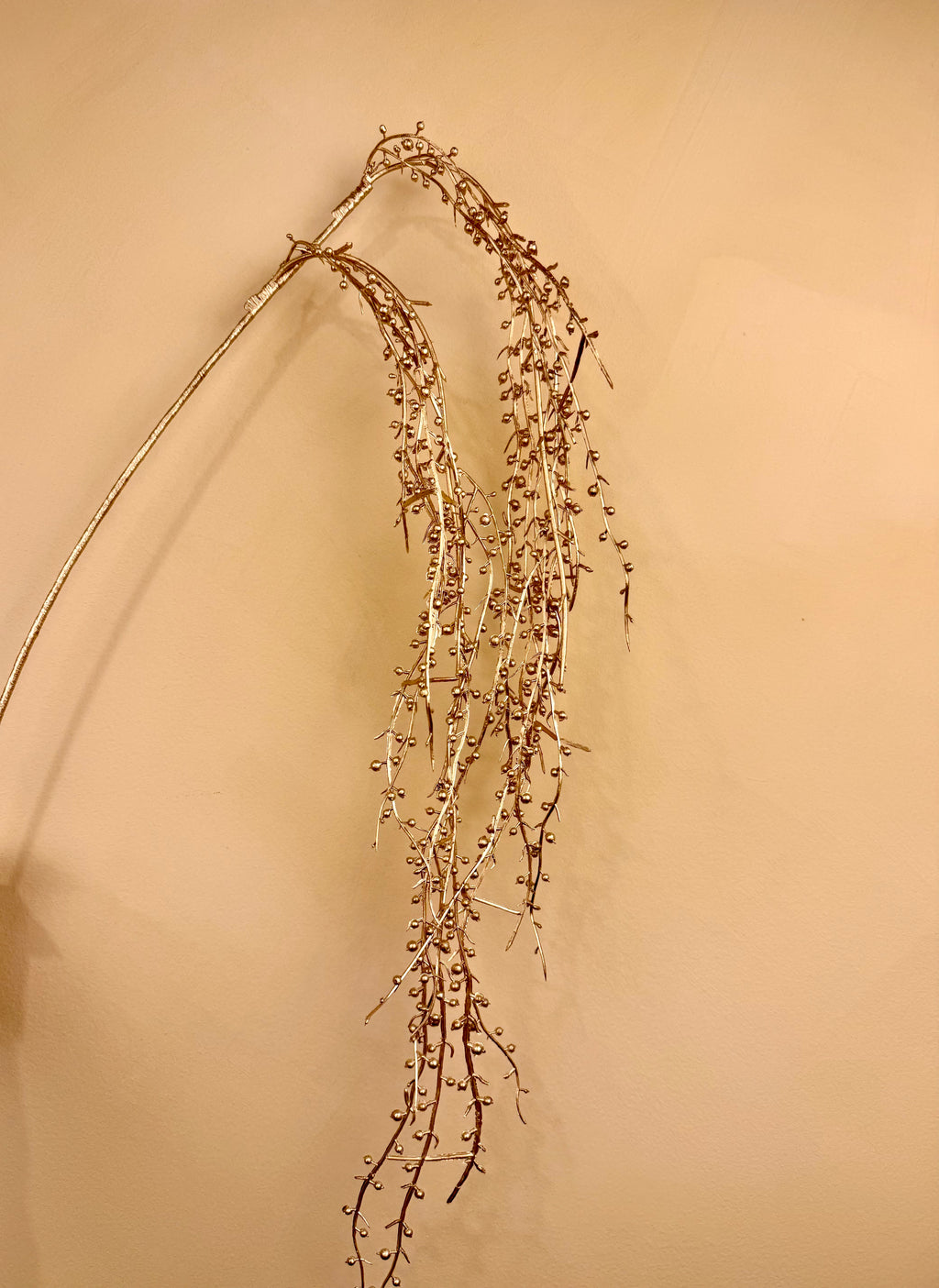 Faux Gold Metallic Berry Stem – Elegant Holiday Arrangement Accent | Designer Winter Greenery by JD Home + Holiday