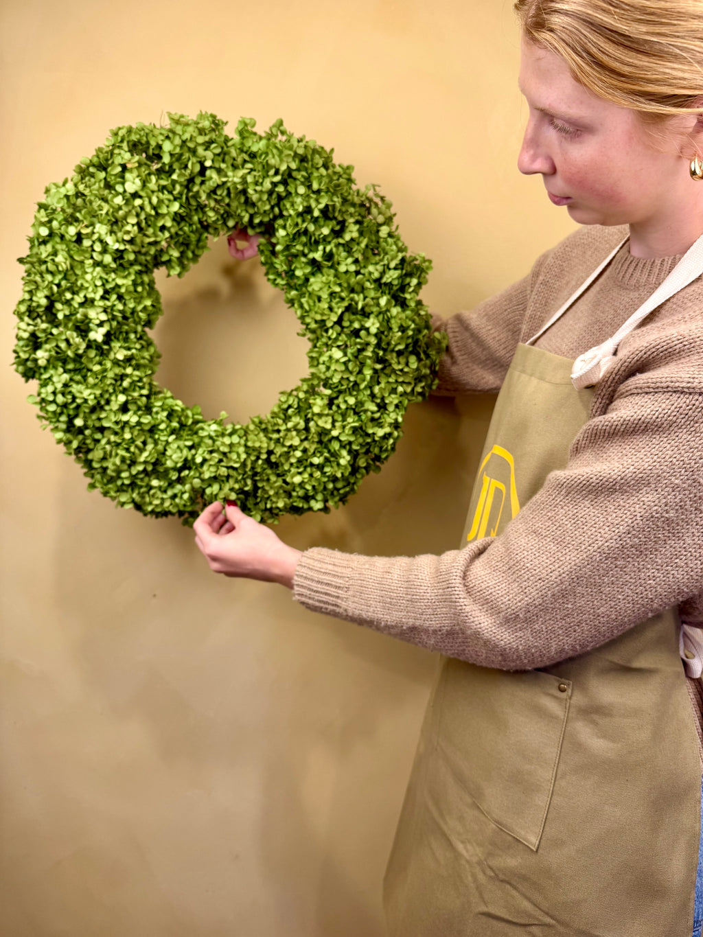 Premium Greenery Wreath – Timeless Faux Green Wreath for Front Door, Mantel & Everyday Décor | JD Home + Holiday