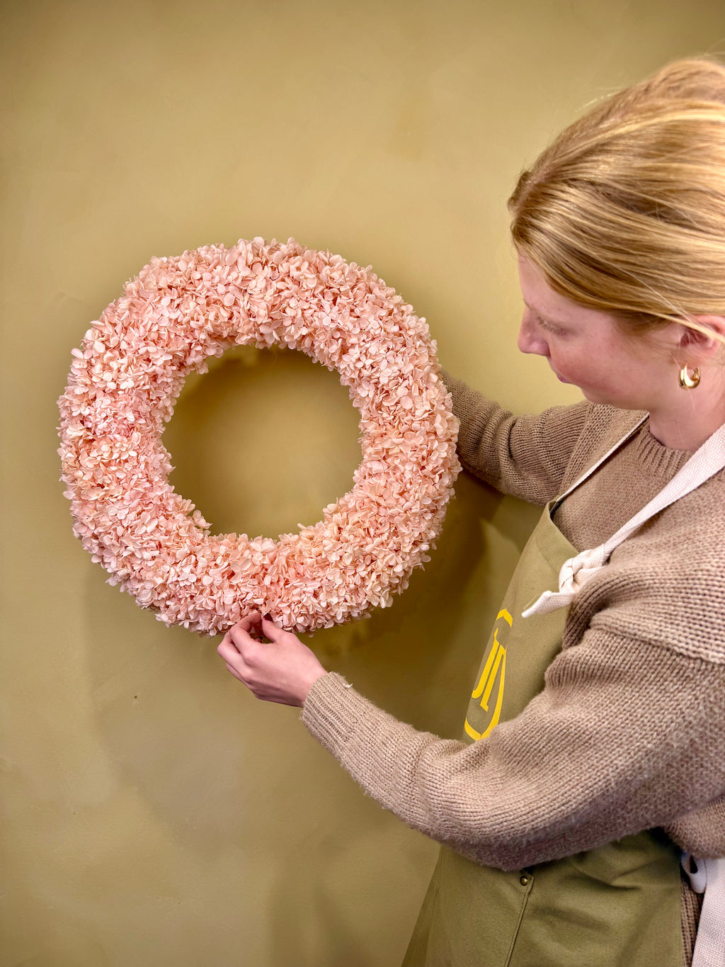 Premium Pink Wreath – Handcrafted Faux Floral Wreath for Front Door, Nursery, Weddings & Seasonal Décor | JD Home + Holiday